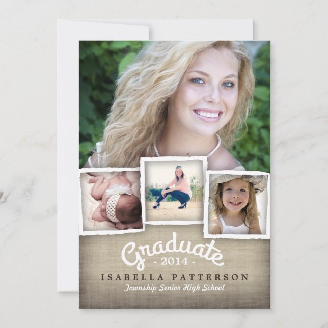 Pays Burlap Graduation 2014 Invitation (Devant)