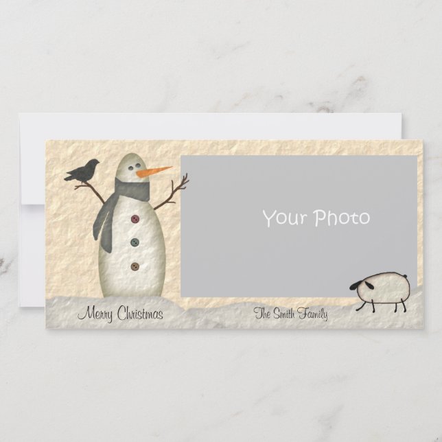 Pays Carte photo de vacances Snowman (Devant)