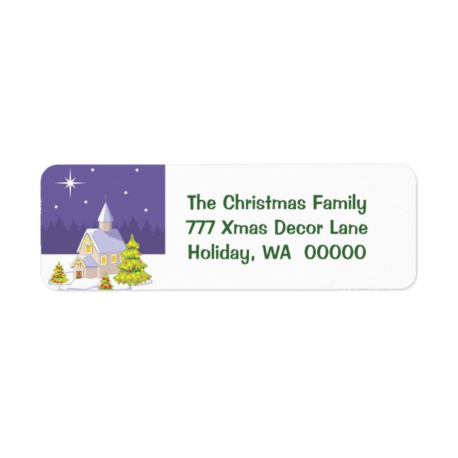 Pays Chapelle de Noël Retourner Adresse Stickers (Devant)