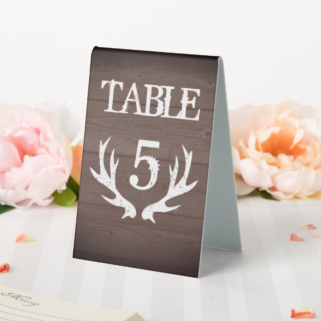 Pays chic bois mariage numéro de table signes de t (In SItu (Mariage))