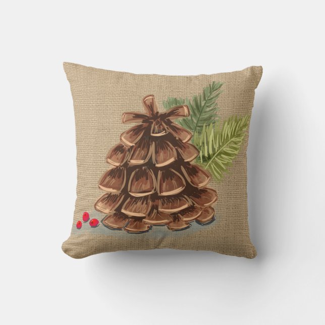 Pays Coussin de Pinecone, Berry et Pine (Recto)