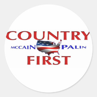 Pays d'abord John McCain Sarah Palin autocollants