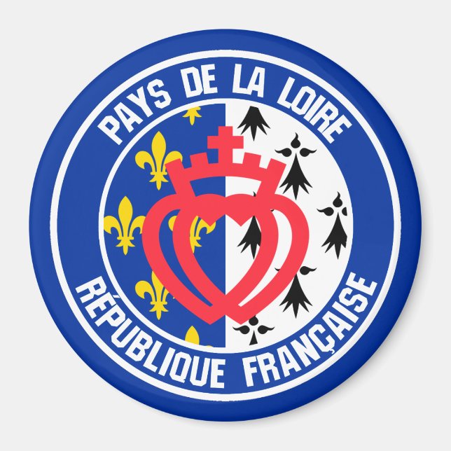 Pays de la Loire RundEmblem Magnet (Vorne)