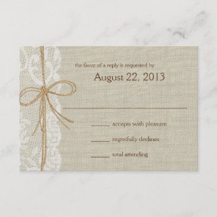 Pays Dentelle et Burlap Réponse