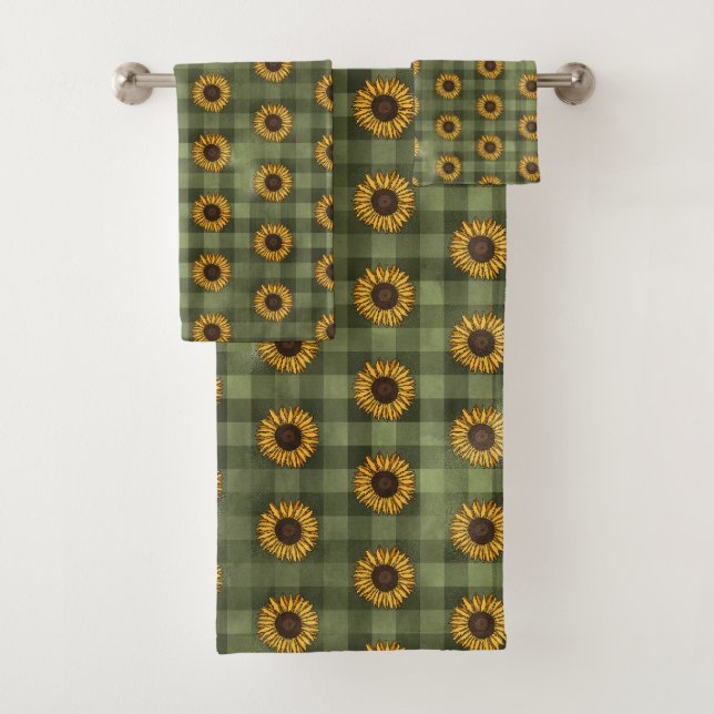 Pays Fleurs de soleil rustiques Vert Plaid En vich (En situation)