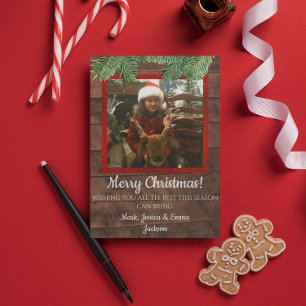 Pays Noël Carte photo de bois d'épi et de pin