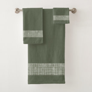 Pays primitif Olive Green Diamond Check Bordure