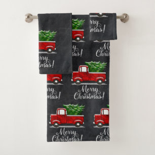 Pays rouge de Joyeux Noël d'arbre de camion