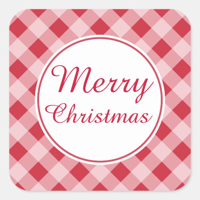 Pays Rouge Joyeux Noël Cadeau Balise Stickers (Devant)