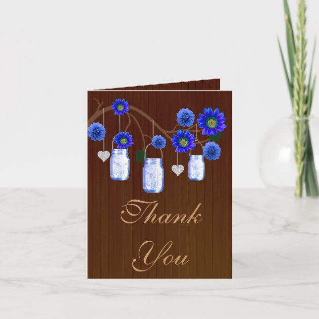 Pays Russe Bleu Mason Carte de remerciements jarre (Devant)