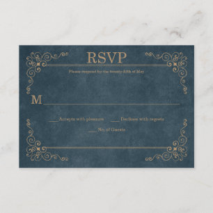 Pays Russe Marine Tan Chalkboard RSVP  