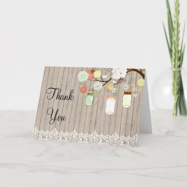 Pays Russe Mason Jar Carte de remerciements (Devant)