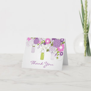 Pays Russe Mason Jar Carte de remerciements pourpr