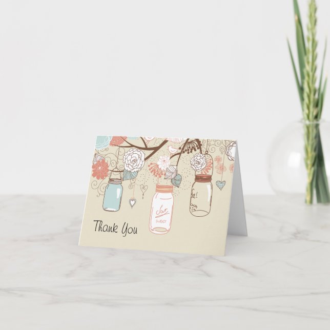 Pays Russe Mason Jar Carte de remerciements rouill (Devant)