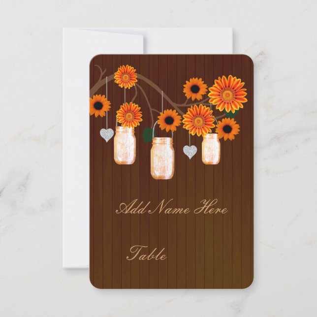 Pays Russe Orange Mason Jarres Table Place Carte (Devant)