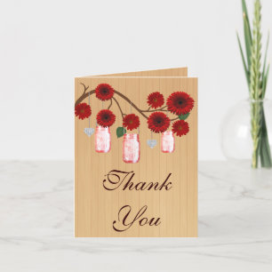 Pays Russe Red Mason Jars Carte de remerciements