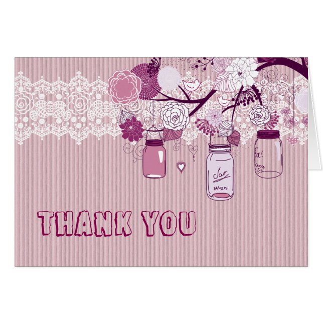 Pays Russe Violet Mason Jar Carte de remerciements (Devant Horizontal)
