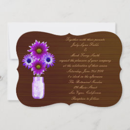 Pays Russe Violet Mason Jar Faire-part de mariage