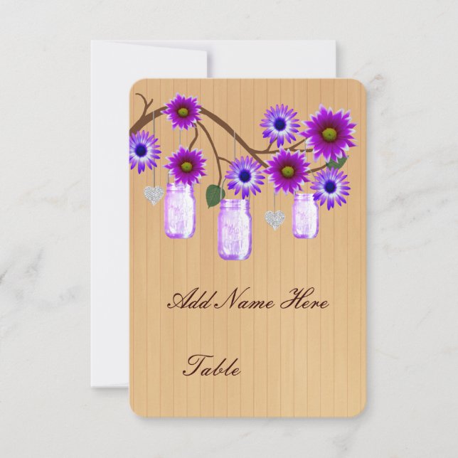 Pays Russe Violet Mason Jarres Table Place Carte (Devant)