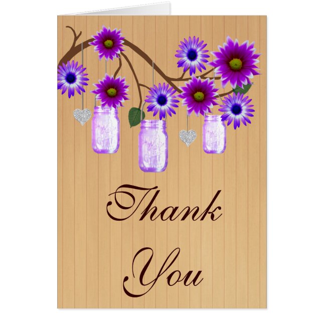 Pays Russe Violet Mason Jars Carte de remerciement (Devant)