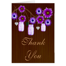 Pays Russe Violet Mason Jars Carte de remerciement