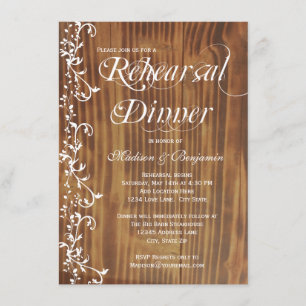 Pays Rustic Bois Rehearer Dîner Invitations