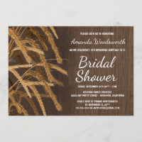 Pays Rustic Hay Blé Bridal Douche Invitations