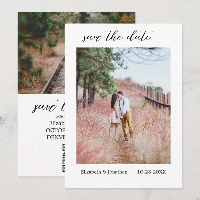 Pays Rustique Enregistrer La Carte Date (Devant / Derrière)