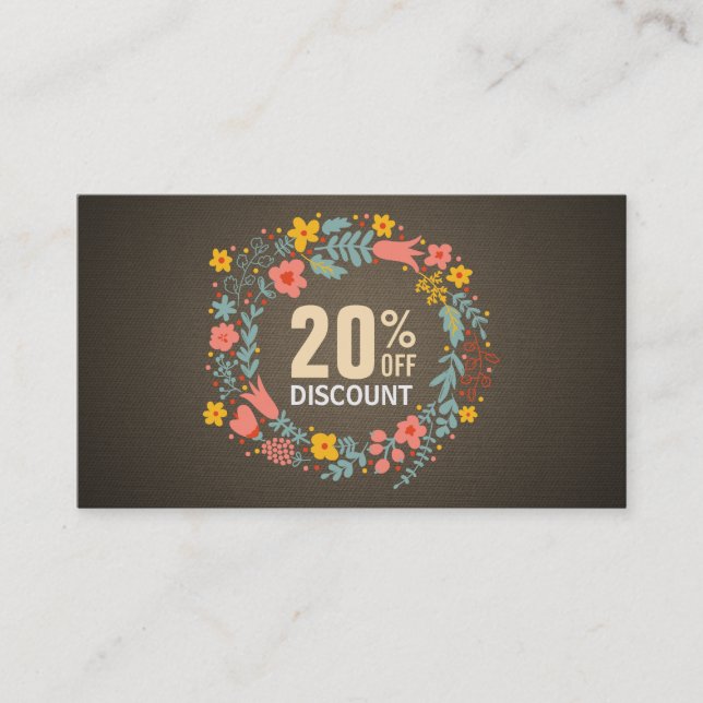 Pays Rustique Floral Wreath Coupon rabais (Devant)