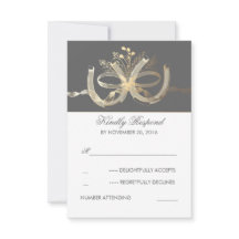 Pays rustique Horseshoes dorés Mariage RSVP