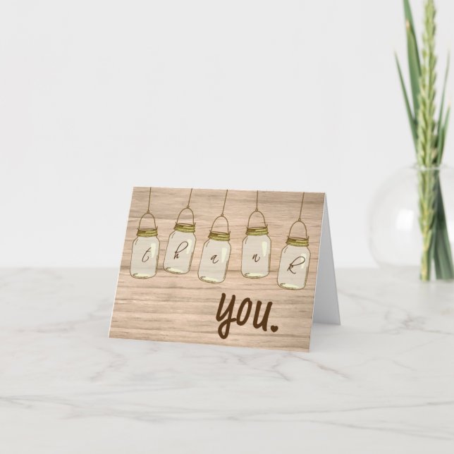 Pays Rustique Mason Jar Merci Note (Devant)