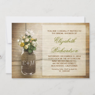 pays rustique mason jar nuptiale invitation