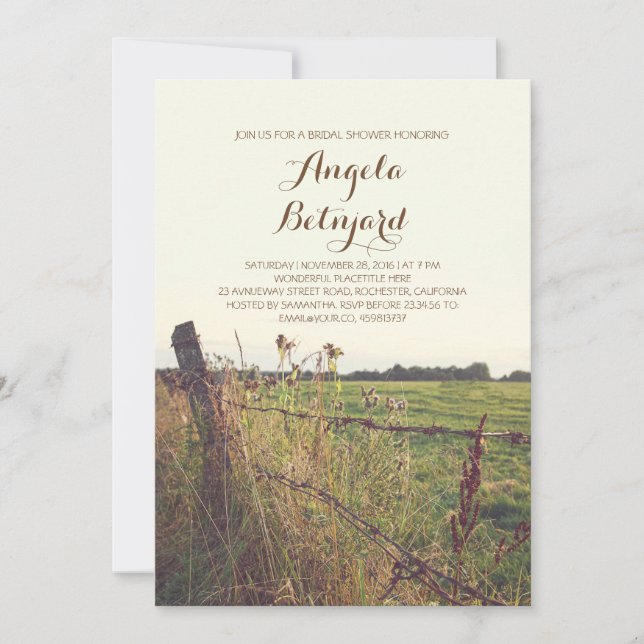 pays rustique nuptiale invitation (Devant)