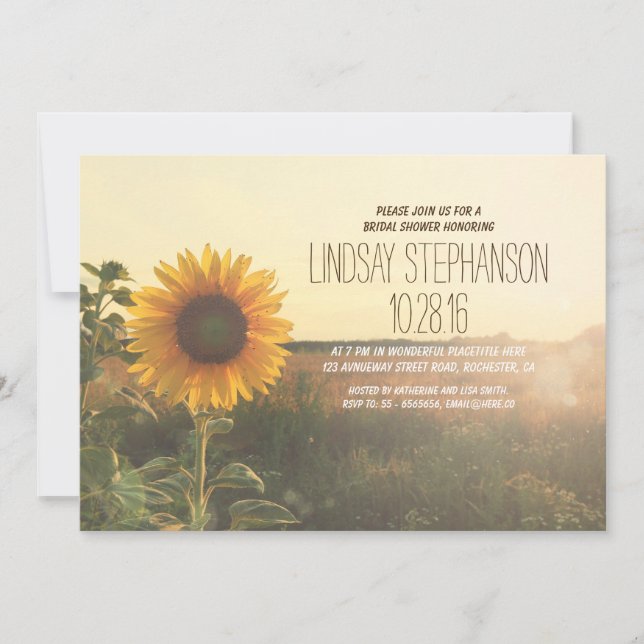 pays rustique tournesol nuptiale invitations (Devant)