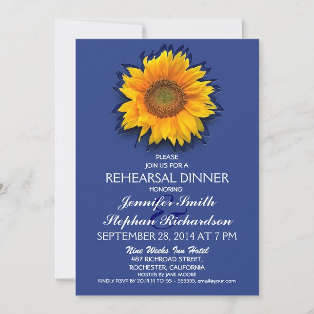 pays tournesol marine répétition dîner invitation (Devant)