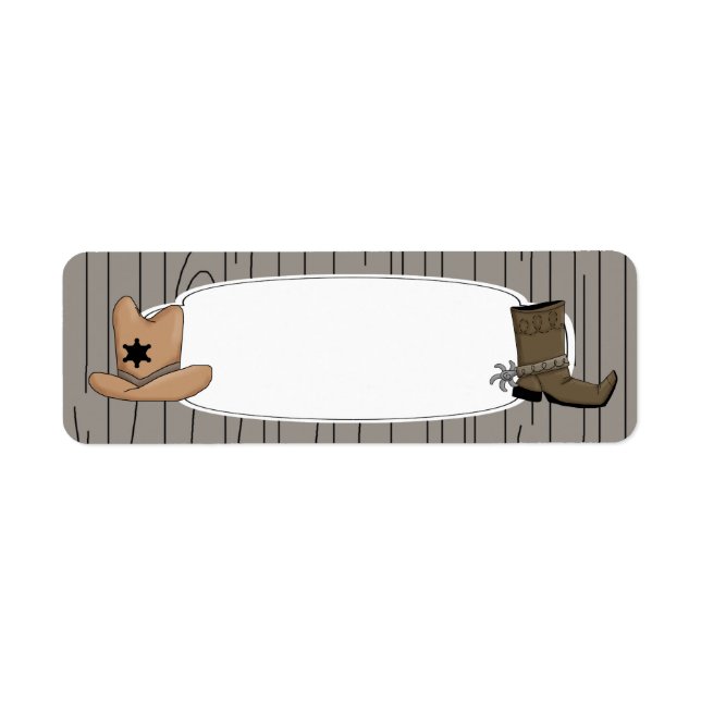 Pays Western Cowboy Étiquette (Devant)