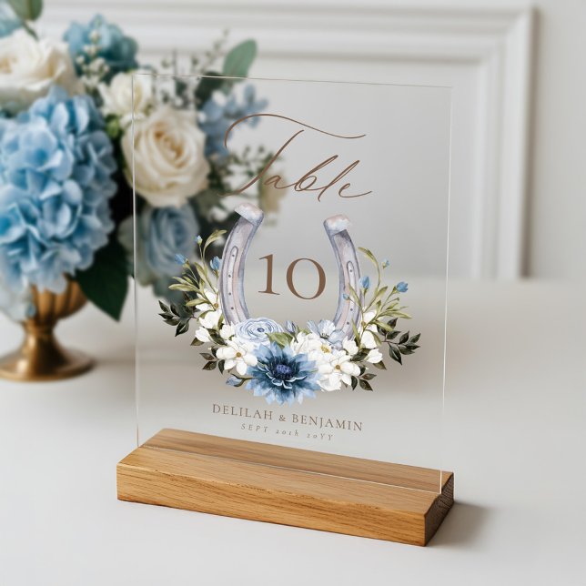 Pays Western Horseshoe Aquarelle Floral Crest (Country Western Horseshoe Watercolor Floral Crest Acrylic Sign)