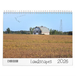Paysage 2026 12 mois Calendrier mural