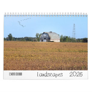 Paysage 2026 12 mois Calendrier mural
