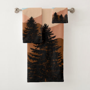Paysage Abstrait Arbres forestiers Arc-en-ciel et