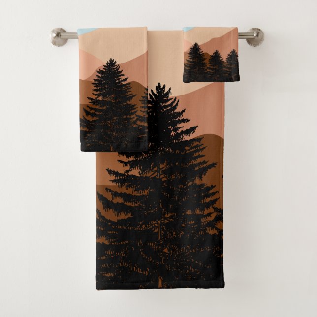 Paysage Abstrait Arbres forestiers Arc-en-ciel et  (En situation)