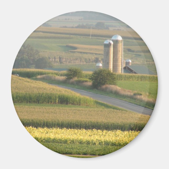 Paysage agricole à Platteville Wisconsin Magnet (Devant)