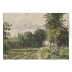 Paysage aquarelle du chemin - Troyon constant