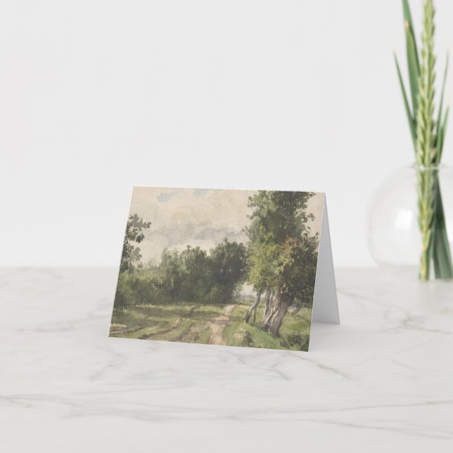 Paysage aquarelle du chemin - Troyon constant (Devant)