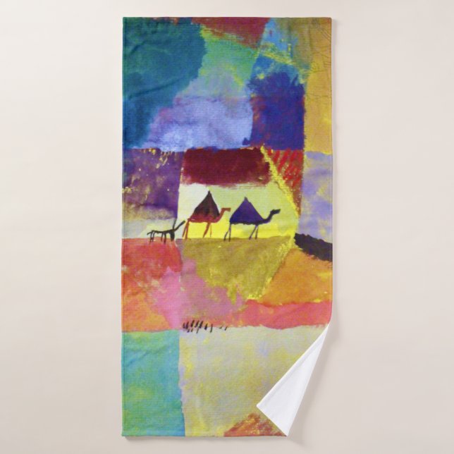 Paysage aux chameaux, Paul Klee (Serviette de bain)