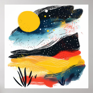 Paysage avec affiche Sun et Ni