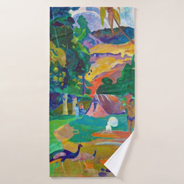 Paysage avec Peacocks, Gauguin (Serviette de bain)