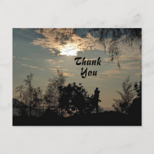 Paysage chaud Sunset Arbres Merci Carte postale