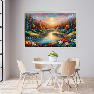 Paysage Coucher de soleil Poster d'art moderne