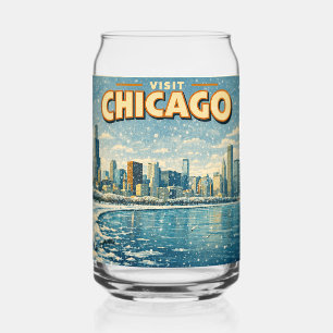 Paysage de Chicago et lac Michigan en hiver